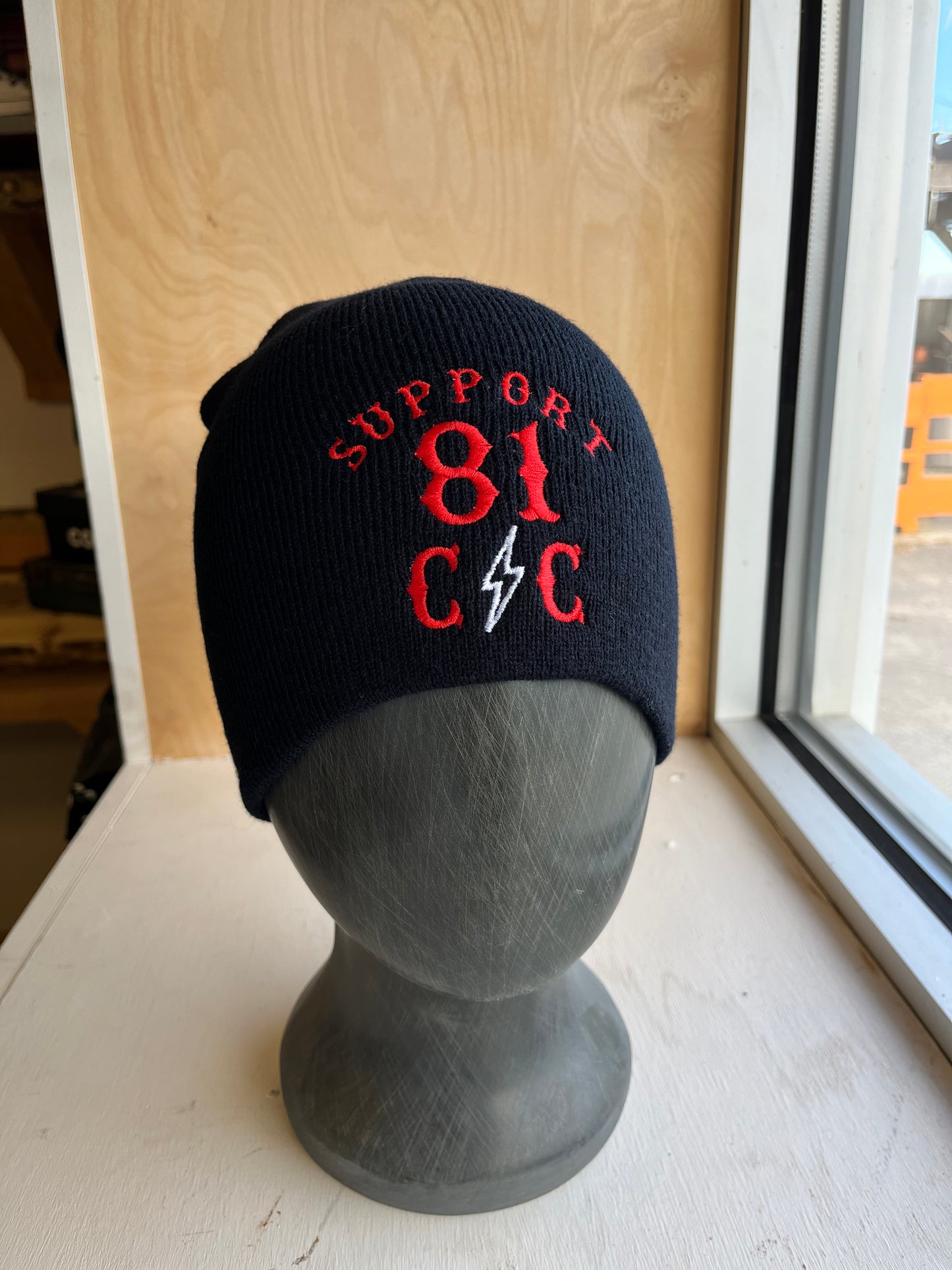 Support 81 CSC Black Embroidered Beanie
