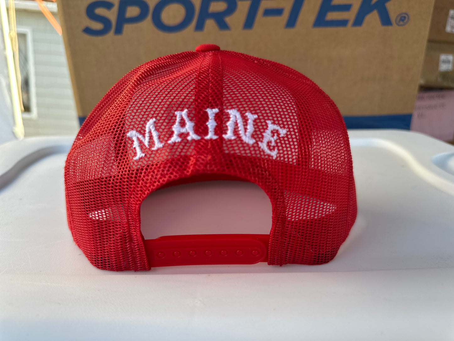 81 Lips and Dice Patch Snapback Hat Red/White