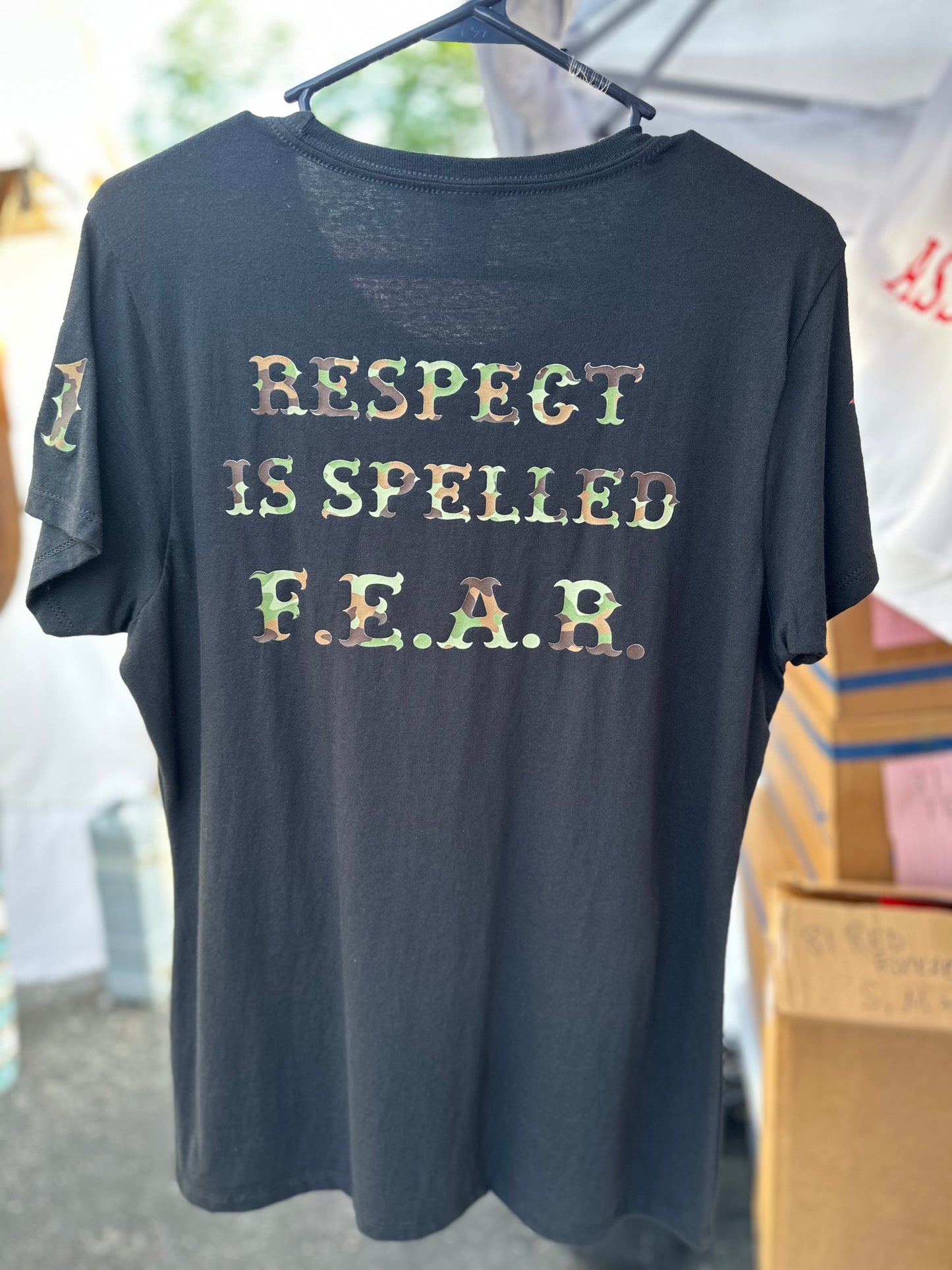 Ladies Respect Spelled FEAR Short Sleeve T-Shirt